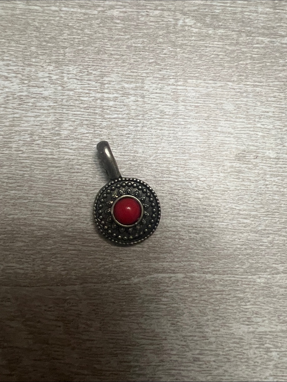 Boho Red Stone Round Pendant